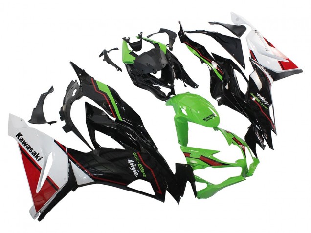 Carénages Moto Kawasaki ZX6R 2019-2022 - Vert Noir Brillant Blanc Rouge