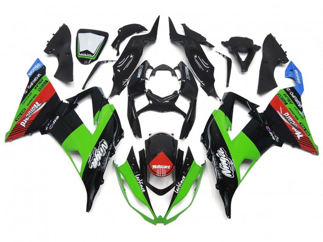 Motocard Verte & Noire 2013-2018 Kawasaki ZX6R Carénage Moto Motocard Verte & Noire 2013-2018 Kawasaki ZX6R Carénage Moto