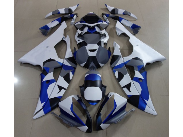 Neige Bleue Camo 2008-2016 Yamaha R6 Carénage Moto Neige Bleue Camo 2008-2016 Yamaha R6 Carénage Moto