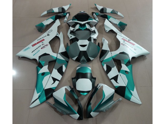 Neige Verte Écume De Mer Camo 2008-2016 Yamaha R6 Carénage Moto Neige Verte Écume De Mer Camo 2008-2016 Yamaha R6 Carénage Moto