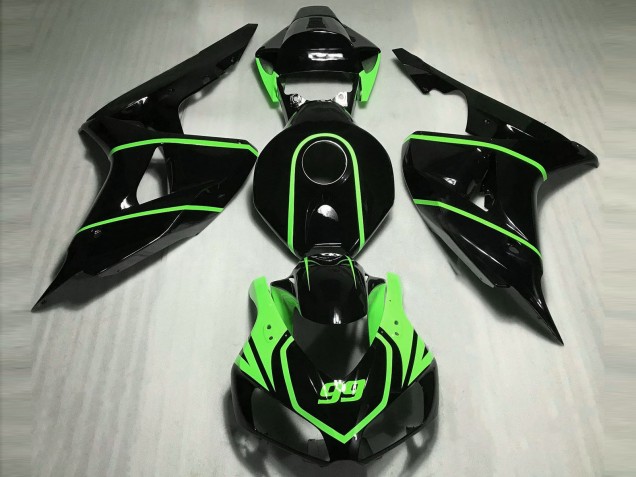 Nero Lucido Alta Visibilità Verde 2006-2007 Honda CBR1000RR Carénage Moto Nero Lucido Alta Visibilità Verde 2006-2007 Honda CBR1000RR Carénage Moto