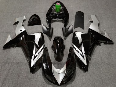Noir & Argent 2006-2007 Kawasaki ZX10R Carénage Moto