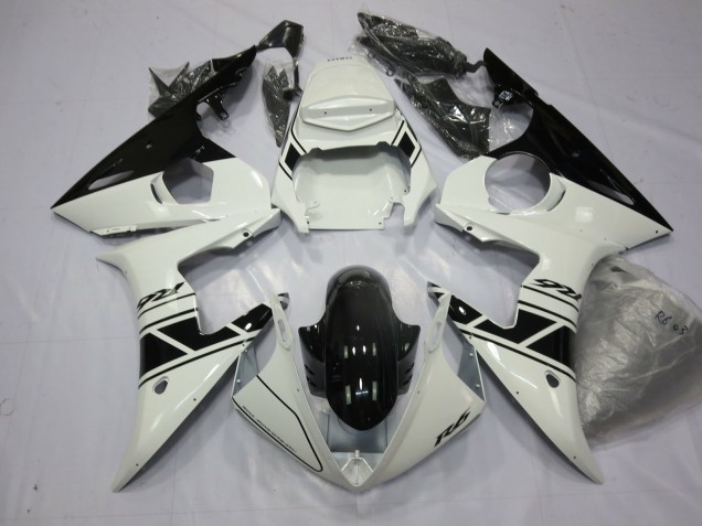 Noir & Blanc 2003-2004 Yamaha R6 Carénage Moto Noir & Blanc 2003-2004 Yamaha R6 Carénage Moto