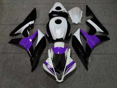 Noir Blanc & Violet 2007-2008 Honda CBR600RR Carénage Moto