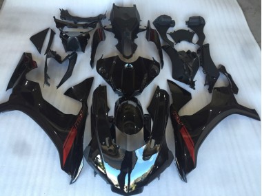 Noir Brillant Avec Logo Rouge 2015-2019 Yamaha R1 Carénage Moto