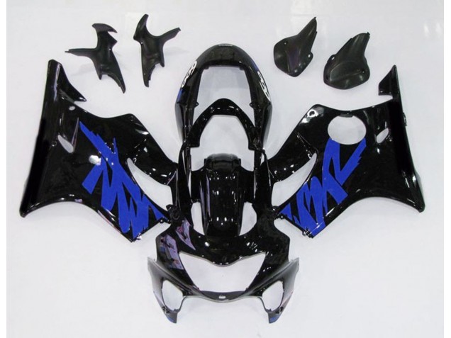 Noir Brillant & Bleu 1999-2000 Honda CBR600 F4 Carénage Moto Noir Brillant & Bleu 1999-2000 Honda CBR600 F4 Carénage Moto