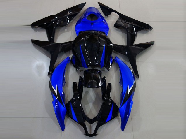 Noir Brillant & Bleu 2007-2008 Honda CBR600RR Carénage Moto Noir Brillant & Bleu 2007-2008 Honda CBR600RR Carénage Moto