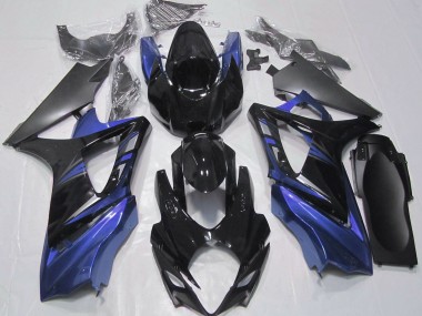 Noir Brillant & Bleu 2007-2008 Suzuki GSXR 1000 Carénage Moto