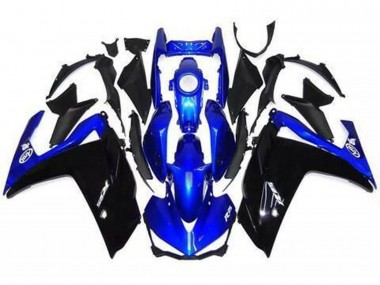 Noir Brillant & Bleu 2015-2018 Yamaha R3 Carénage Moto