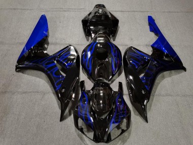 Noir Brillant Bleu Flamme 2006-2007 Honda CBR1000RR Carénage Moto