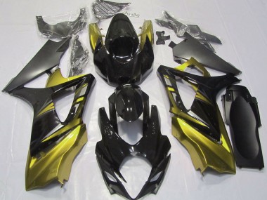 Noir Brillant & Jaune 2007-2008 Suzuki GSXR 1000 Carénage Moto