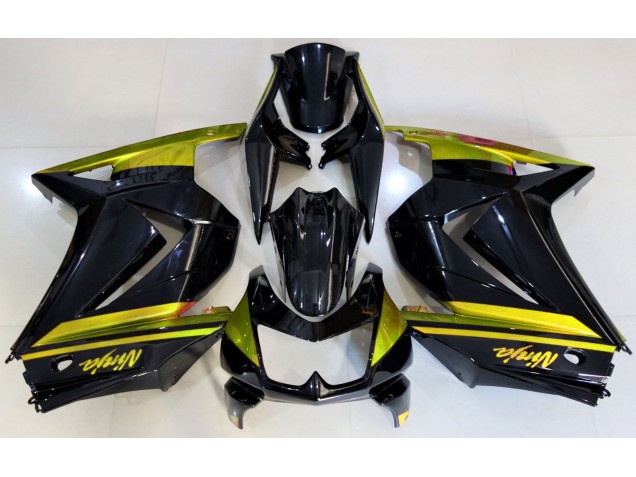 Noir Brillant & Jaune 2008-2012 Kawasaki Ninja 250 Carénage Moto Noir Brillant & Jaune 2008-2012 Kawasaki Ninja 250 Carénage Moto