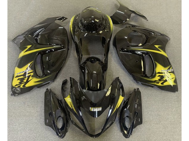 Noir Brillant & Jaune 2008-2020 Suzuki GSXR 1300 Carénage Moto Noir Brillant & Jaune 2008-2020 Suzuki GSXR 1300 Carénage Moto