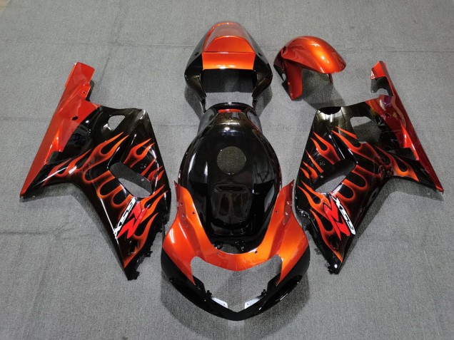 Noir Brillant & Orange 2001-2003 Suzuki GSXR 600-750 Carénage Moto Noir Brillant & Orange 2001-2003 Suzuki GSXR 600-750 Carénage Moto