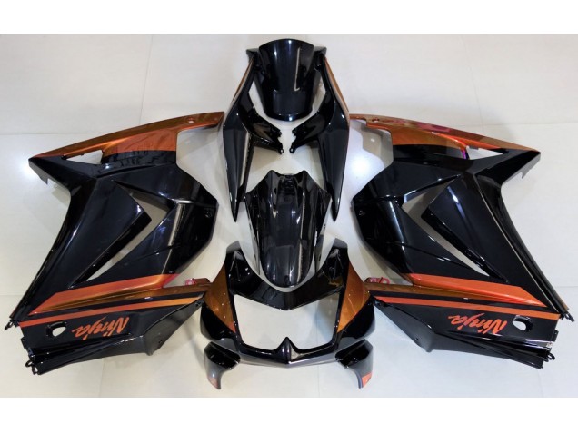 Noir Brillant & Orange 2008-2012 Kawasaki Ninja 250 Carénage Moto Noir Brillant & Orange 2008-2012 Kawasaki Ninja 250 Carénage Moto