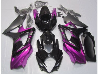 Noir Brillant & Rose 2007-2008 Suzuki GSXR 1000 Carénage Moto
