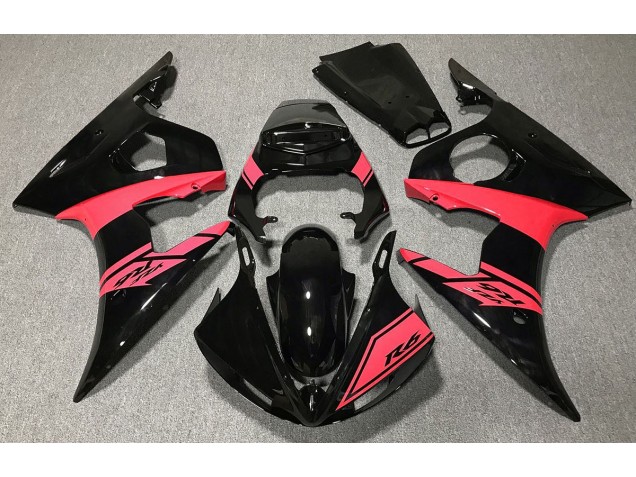 Noir Brillant & Rouge 2003-2004 Yamaha R6 Carénage Moto