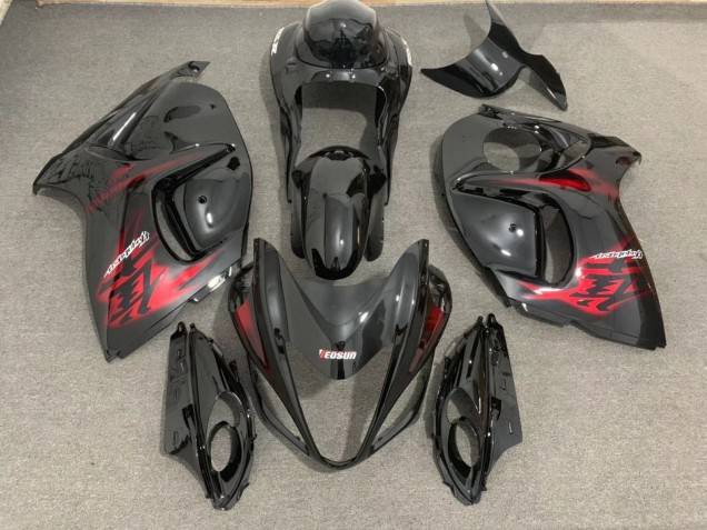 Noir Brillant & Rouge 2008-2020 Suzuki GSXR 1300 Carénage Moto Noir Brillant & Rouge 2008-2020 Suzuki GSXR 1300 Carénage Moto
