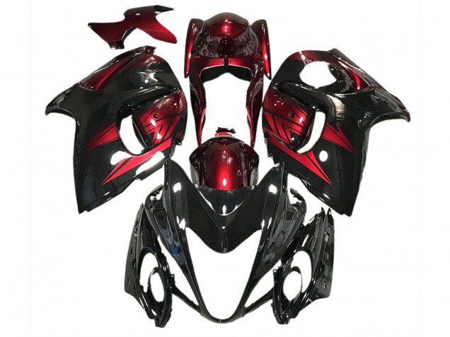 Noir Brillant & Rouge Profond 2008-2020 Suzuki GSXR 1300 Carénage Moto Noir Brillant & Rouge Profond 2008-2020 Suzuki GSXR 1300 Carénage Moto
