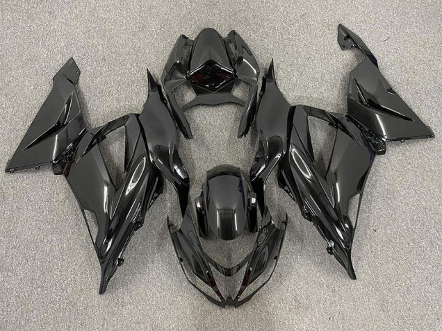 Noir Brillant Uni 2013-2018 Kawasaki ZX6R Carénage Moto Noir Brillant Uni 2013-2018 Kawasaki ZX6R Carénage Moto