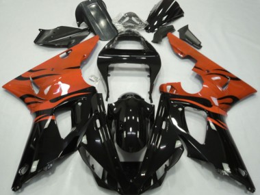 Noir Flamme & Orange 2000-2001 Yamaha R1 Carénage Moto