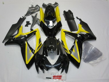 Noir & Jaune 2006-2007 Suzuki GSXR 600-750 Carénage Moto