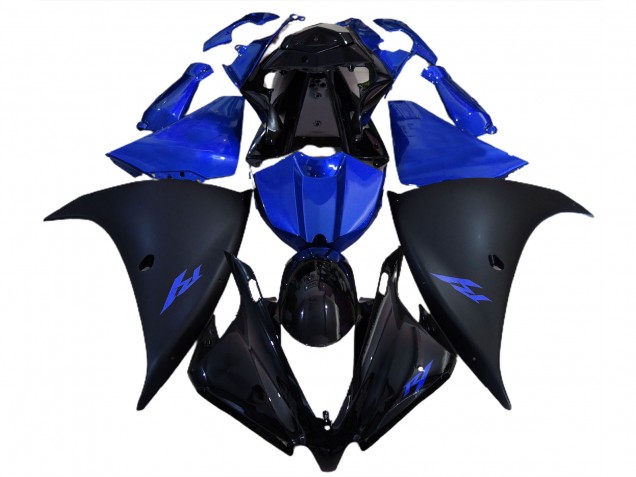 Noir Mat & Bleu 2012-2014 Yamaha R1 Carénage Moto Noir Mat & Bleu 2012-2014 Yamaha R1 Carénage Moto