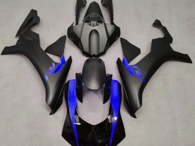 Noir Mat & Bleu 2015-2019 Yamaha R1 Carénage Moto