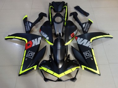 Noir Mat & Jaune 2015-2018 Yamaha R3 Carénage Moto