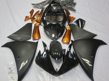 Noir Mat & Orange 2009-2011 Yamaha R1 Carénage Moto