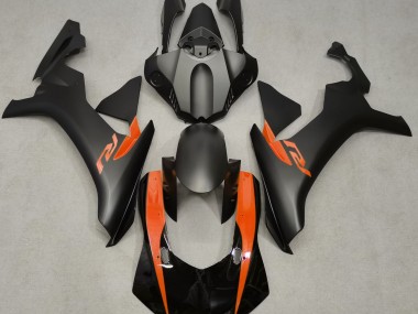 Noir Mat & Orange 2015-2019 Yamaha R1 Carénage Moto