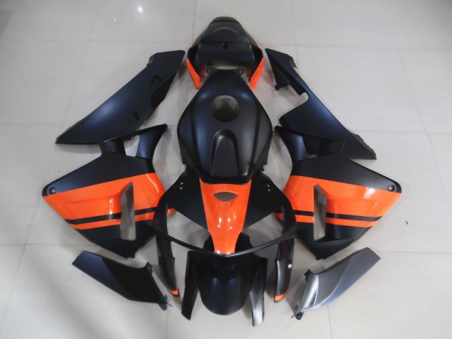 Noir Mat & Orange Brillant 2005-2006 Honda CBR600RR Carénage Moto Noir Mat & Orange Brillant 2005-2006 Honda CBR600RR Carénage Moto