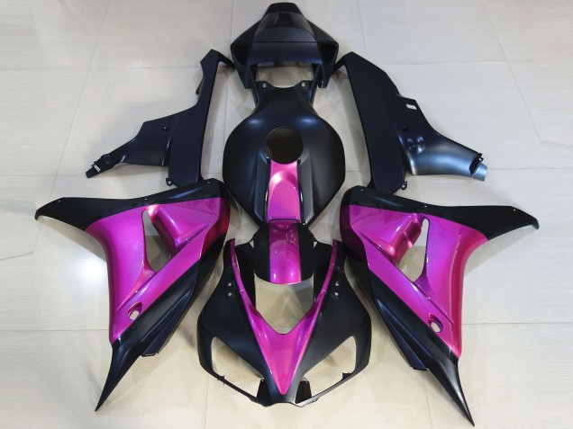 Noir Mat & Rose 2006-2007 Honda CBR1000RR Carénage Moto Noir Mat & Rose 2006-2007 Honda CBR1000RR Carénage Moto