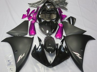 Noir Mat & Rose 2009-2011 Yamaha R1 Carénage Moto