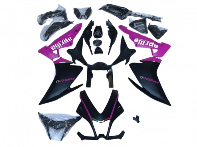 Noir Mat & Rose 2010-2015 Aprilia RSV4 1000 Carénage Moto Noir Mat & Rose 2010-2015 Aprilia RSV4 1000 Carénage Moto