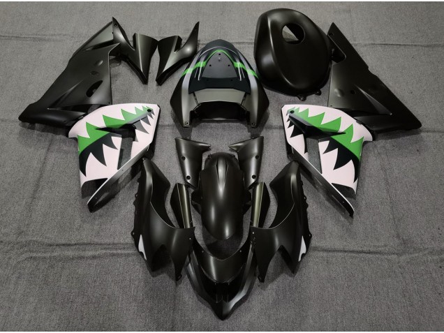 Noir Mat & Vert 2004-2005 Kawasaki ZX10R Carénage Moto Noir Mat & Vert 2004-2005 Kawasaki ZX10R Carénage Moto