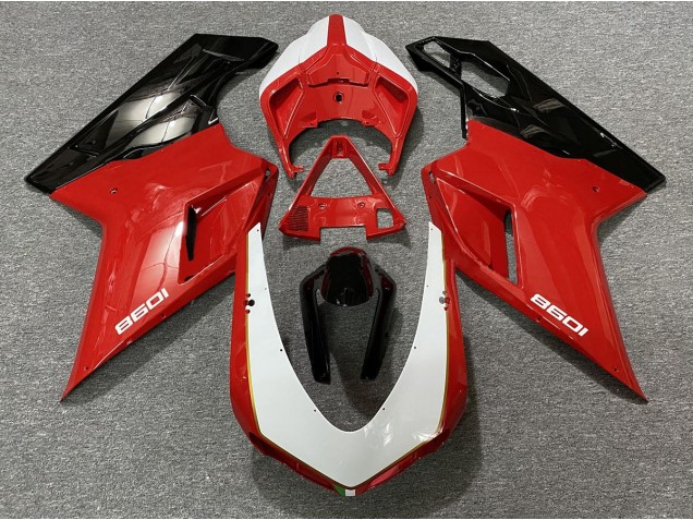 Noir Rouge Blanc 2007-2014 Ducati 848 1098 1198 Carénage Moto Noir Rouge Blanc 2007-2014 Ducati 848 1098 1198 Carénage Moto