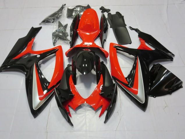 Orange Argent & Noir 2006-2007 Suzuki GSXR 600-750 Carénage Moto Orange Argent & Noir 2006-2007 Suzuki GSXR 600-750 Carénage Moto