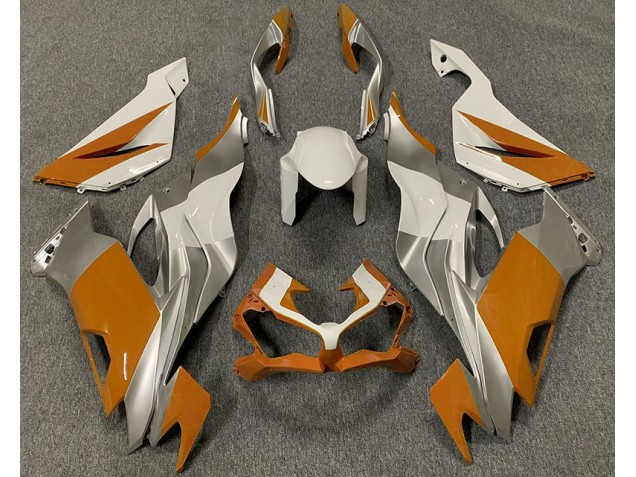 Orange Blanc & Argent 2019-2023 Kawasaki ZX6R Carénage Moto Orange Blanc & Argent 2019-2023 Kawasaki ZX6R Carénage Moto