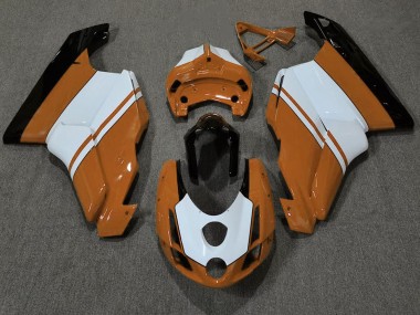 Orange Brillant & Blanc 2003-2004 Ducati 749 999 Carénage Moto