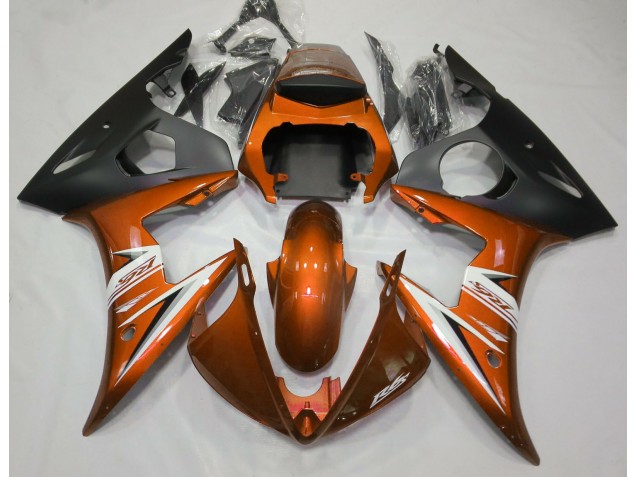 Orange Brillant & Blanc 2003-2004 Yamaha R6 Carénage Moto Orange Brillant & Blanc 2003-2004 Yamaha R6 Carénage Moto