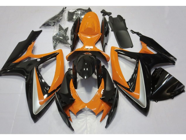 Orange Brillant Débadgé 2006-2007 Suzuki GSXR 600-750 Carénage Moto Orange Brillant Débadgé 2006-2007 Suzuki GSXR 600-750 Carénage Moto
