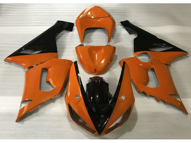 Orange Brillant & Noir 2005-2006 Kawasaki ZX6R Carénage Moto Orange Brillant & Noir 2005-2006 Kawasaki ZX6R Carénage Moto
