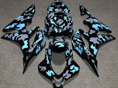 Personnalisé Camo Bleu 2007-2008 Honda CBR600RR Carénage Moto