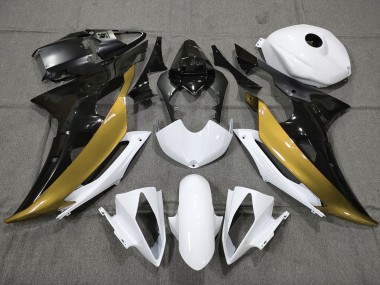 Personnalisé Or Noir & Blanc 2008-2016 Yamaha R6 Carénage Moto