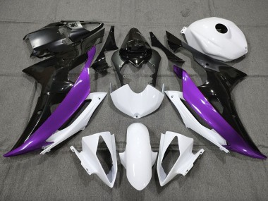 Personnalisé Violet Noir & Blanc 2008-2016 Yamaha R6 Carénage Moto