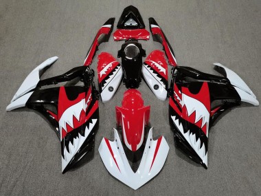Requin Blanc & Rouge 2015-2018 Yamaha R3 Carénage Moto