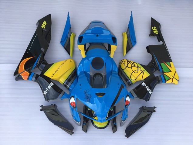 Requin Bleu & Jaune 2005-2006 Honda CBR600RR Carénage Moto Requin Bleu & Jaune 2005-2006 Honda CBR600RR Carénage Moto