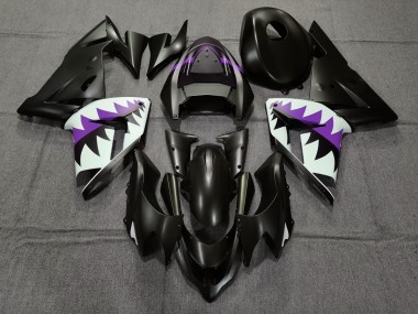 Requin Noir Mat & Violet 2004-2005 Kawasaki ZX10R Carénage Moto