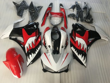 Requin Rouge & Blanc 2015-2018 Yamaha R3 Carénage Moto